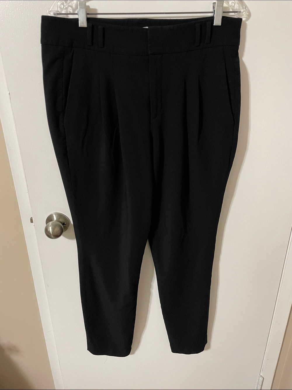 Helmut Lang Black Tailored Tapered Trousers Size 10
